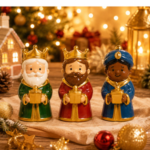 Figurines miniatures des Trois Rois Mages, breloques pour gâteau de l'Épiphanie, décorations de Noël en gros - Product Image 4