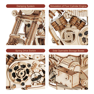 Kit de Modélisme Moto Cruiser en Bois DIY, Puzzles 3D en Bois <span class=keywords><strong>pour</strong></span> le Dropshipping - Product Image 2