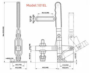 공장 gh-101el 조정 가능한 저렴한 가격의 금속 수직 토글 클램프