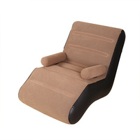 Canapé-lit gonflable confortable et pliable en peluche avec repose-pieds pour salon et chambre à coucher