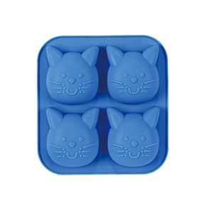 High Quality 4 Cavity Kitten Shape Silicone Mold Soap Chocolate Candy Decorative <b>Accessories</b> Holiday <b>Baking</b> Cake Decorating - Product Image 2