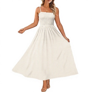 Vestidos Maxi de Tirantes Finos para Mujer, Tejidos, Cintura Alta, Bolsillos Fruncidos, Lavables <span class=keywords><strong>a</strong></span> Máquina, Poliéster y Spandex, Verano 2026, Casual - Product Image 2