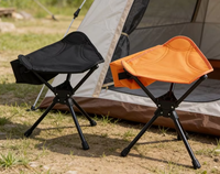 Tabouret triangulaire portable, compact et rotatif, petite chaise pliante pour la pêche et le camping