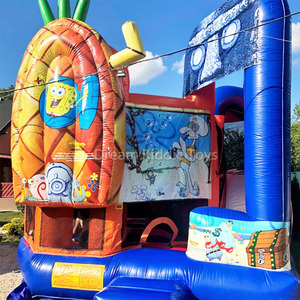 Parque Infantil Inflable Comercial para Exteriores, Castillo <span class=keywords><strong>Hinchable</strong></span> de <span class=keywords><strong>Esponja</strong></span>, Toboganes, Parque de Atracciones, Juegos Inflables en Oferta - Product Image 4