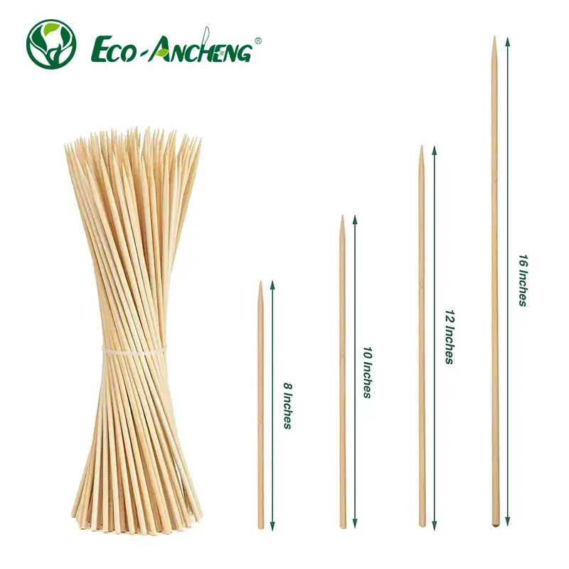 Производитель термостойкий Многофункциональный одноразовый бамбуковый шампур для биодеградируемых пищевых продуктов для барбекю