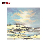 HOTEN Peinture à l'huile sur toile de paysage marin de style réaliste, représentant des artistes célèbres, avec bateau, faite à la main, taille personnalisée, originale