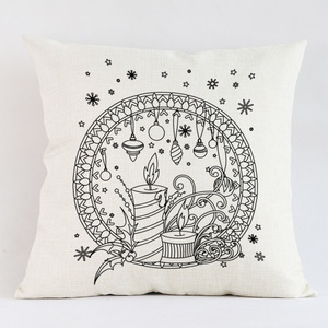 Nouveau noël oreiller bricolage coloration taie d'oreiller père noël peint à la main graffiti oreiller <span class=keywords><strong>coussin</strong></span> peint cadeau - Product Image 4