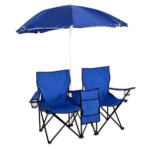Sillas de Playa Dobles con Sombrilla, Silla de Playa Doble, Sillas de Camping para Dos Personas, Silla Doble Plegable Portátil con Sombrilla - Product Image 2