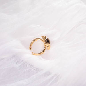 Gold-Plated Tiger Eye Stone Open <b>Ring</b> Irregular Texture <b>Statement</b> <b>Ring</b> Fashion Luxury Jewelry for Women - Product Image 3