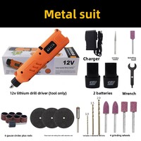 Perceuse sans fil rechargeable 12V à vitesse variable, réglage progressif, commande unique, multifonctionnelle, équipée d'une fonction de meulage pour usage domestique