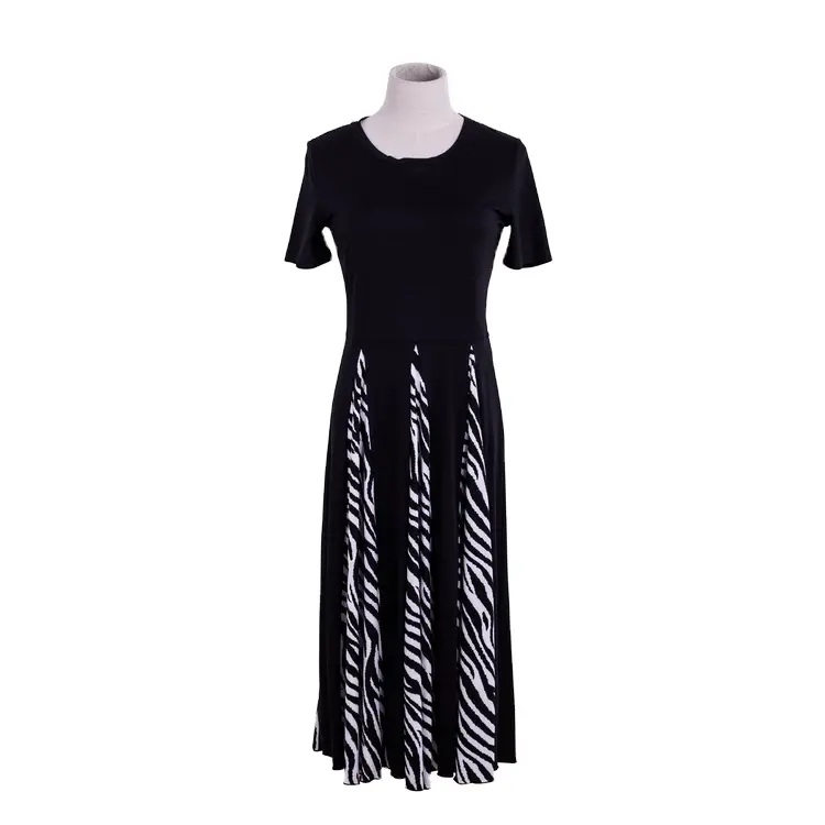2022 spring new fashion round neck black temperament slim fit and thin ladies long dress