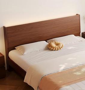 XHA Solid Oak Full Size Storage Bed with <b>Lighted</b> Headboard Chinese Design <b>Space</b>-Saving Durable for Small Apartments - Product Image 2