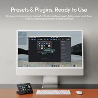 Clavier Macro Créatif OEM ODM avec 14 touches LCD et 3 Boutons Encodeurs, Hub 8-en-1 avec HDMI 4K, Lecteurs de Cartes Audio et USB 3.2