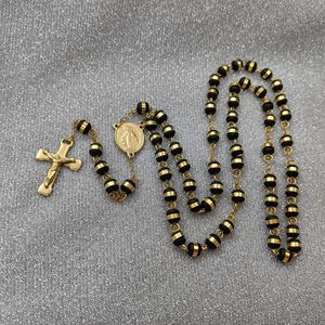 Collar <span class=keywords><strong>de</strong></span> Rosario con <span class=keywords><strong>Cruz</strong></span> <span class=keywords><strong>de</strong></span> Jesús, Joyería Católica <span class=keywords><strong>de</strong></span> Acero Inoxidable, Regalo Unisex para Comunión y Bautizo - Product Image 4