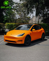 Film de protection de peinture automobile Prelatek Easy Install Matte Sparkling Orange TPU, effet givré soyeux, orange étincelant, résistant aux rayures.
