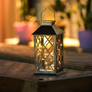 Solar Lantern With <b>Led</b> <b>Lights</b> Ip54 Outdoor Garden Hanging Decor <b>Light</b> <b>Sensor</b> Powered Plastic Body - Product Image 1