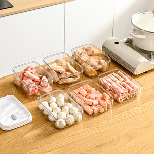 Japanese Style Food Storage <b>Box</b> Rectangle Airtight Clip On <b>Lid</b> Refrigerator Container Stackable Transparent White - Product Image 3