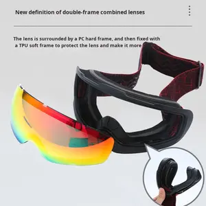 Gafas de Esquí Premium con Logotipo Personalizado, Montura Completa Espejada, Doble Capa Antivaho, Correa Ajustable OTG, Gran Angular, UV400 para Ciclismo al Aire Libre - Product Image 4