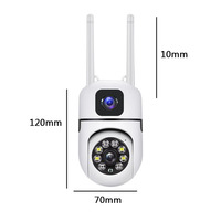 360 Derece A7 1080P WiFi 4MP CMOS Sensörlü Gece Görüşlü Dış Mekan İç Mekan Ev Güvenlik CCTV PTZ Çift Kamera