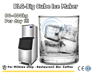 Blg lớn Cube máy nước đá 100kg 200kg 400kg 24 giờ mỗi ngày phun loại 35mm,50mm rõ ràng lớn vuông <span class=keywords><strong>Ice</strong></span> Cube cho Whisky sử dụng trong quán bar khách sạn - Product Image 3