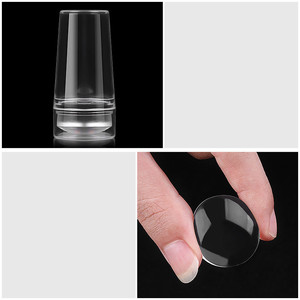 Tampon à ongles professionnel transparent en silicone <span class=keywords><strong>de</strong></span> 2,8 cm avec raclette, outils d'impression pour manucure DIY - Product Image 5