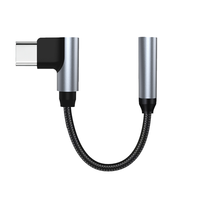 Câble adaptateur audio USB-C coudé vers prise casque 3,5 mm, mâle vers femelle, avec puce DAC pour haut-parleur - Vente en gros usine