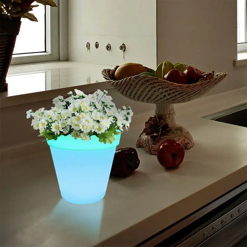 Custom all'ingrosso led carino mini pianta esterna led vasi da fiori per il giardino