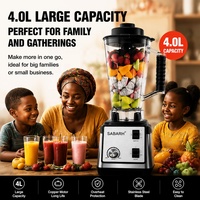 Elektrische zware blender met 8 functies, multifunctionele smoothie-, sapcentrifuge-, mixer-, grinder- en voedselverwerker voor huishoudelijk gebruik, 4L kan, 5+