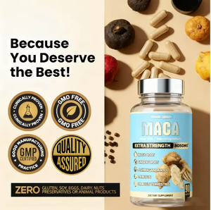 पुरुषों के लिए maca रूट गिन्सेंग पूरक मैक कैप्सूल प्राकृतिक 7-इन-1 maca रूट कैप्सूल अतिरिक्त ताकत 8050 मिलीग्राम 90 कैप्सूल - Product Image 5