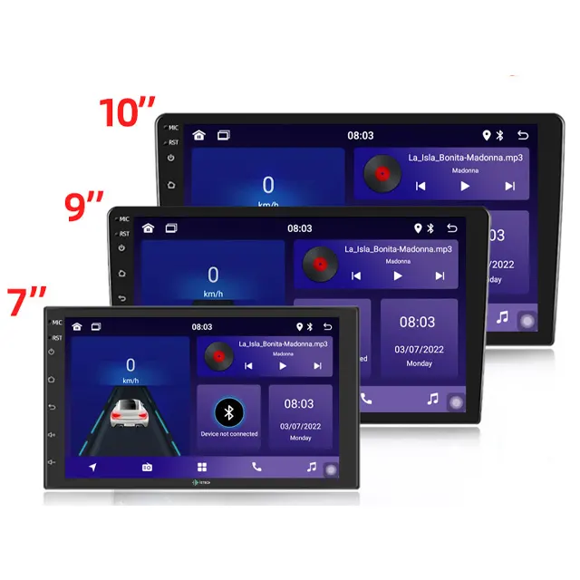 7/9/10 Inch 2 Din Android Touchscreen Auto Radio Gps Wifi Bt Fm Universele Auto Radio Speler