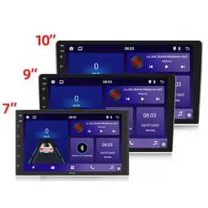 Autoradio avec écran tactile Android, 2 Din, 7/9/10 pouces, GPS, Wifi, BT, FM, lecteur universel
