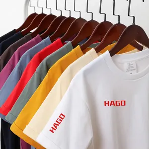 High quality organic bamboo t shirt men organic cotton t-shirts with printing custom logo heavyweight T shirts for men