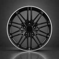 Nouvelle jante en alliage d'aluminium forgé 20 rayons, paire fendue, noir brillant, lèvre polie, logo personnalisé, 16-22 pouces, 5x114.3