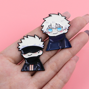 5 Broches Metálicos de Anime JJK Satoru Gojo y Yuji Itadori de Diseño Nuevo y Alta Calidad para Decoración de Bolsas y Ropa - Product Image 3
