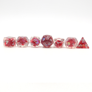 Dados personalizados, juego de dados rojos raros de la suerte, 7 piezas, mini dados rpg - Product Image 2