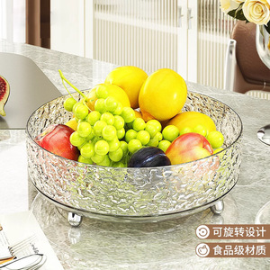Large Transparent Water Ripple Fruit Plate Plastic Dishwasher Safe Residential Use Serving <b>Tray</b> - Product Image 2