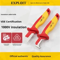 EXPLOIT 1000V Kit d'outils d'électricien en acier inoxydable isolé couteau ciseaux dénudeur de fil avec poignée de sécurité OEM