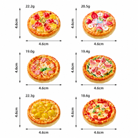 Figurines de pizza miniatures en résine assorties en gros, décorations alimentaires réalistes pour loisirs créatifs avec option aimant de réfrigérateur