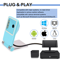 Lecteur de codes-barres omnidirectionnel 2D USB de bureau de petite taille A-20+ OEM Plug and Play, lecteur de codes QR