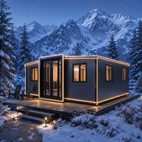 Maison conteneur de luxe extensible 20FT 40FT, préfabriquée et modulaire, avec éclairage LED pour station hivernale et chalet de vacances