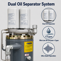 Kompresor Udara Sekrup Pelumas Portabel AOKEF 50HP Magnet Permanen VFD Hemat Energi Kompresor Industri