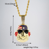 PD3165 chaîne de strass complète de style hip-hop européen et américain bijoux personnalisables pour hommes-pendentif tête d'animal nouvelle mode de rue