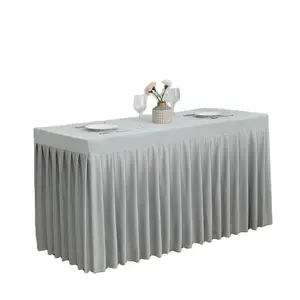 Wholesale Polyester Wedding Table Skirt Banquet Tablecloths Colorful Table Cloths For Events