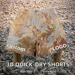 Pantalones Cortos Deportivos 3D con Estampado de Verano, Tejido Elástico 100% Poliéster, Malla Transpirable, Ecológicos, Casuales, Unisex, de Secado Rápido - Product Image 2