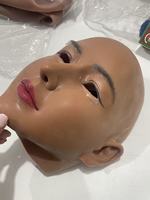 Masque réaliste en silicone pour Halloween, masque facial féminin pour travestis, transgenres, drag queens, soirées sissy avec perruques pour femmes