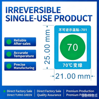 Étiquette adhésive personnalisée, papier irréversible, résistant à l'eau et à l'huile, indicateur de température sensible à la chaleur, BCW1-70C, changement de couleur thermique
