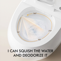 WC japonais moderne monobloc en céramique en forme d'œuf avec bidet électrique intelligent, chasse d'eau à siphon et abattant automatique