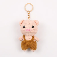 Porte-clés animal en crochet fait main, amigurumi en forme de boule (lapin, singe, ours), breloque de sac pour cadeau