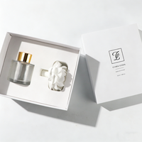 Diffuseur d'ambiance solide parfumé aux fleurs en porcelaine fait main personnalisé, 50 ml, bouteille en verre, écologique, parfum d'intérieur