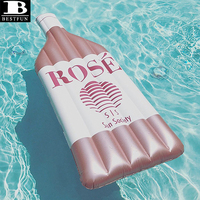 Bouteille de vin gonflable en vinyle durable, flotteur de piscine, bouteille de vin gonflable, île de détente pour fête, matelas pneumatique pour événements estivaux